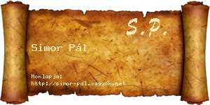 Simor Pál névjegykártya