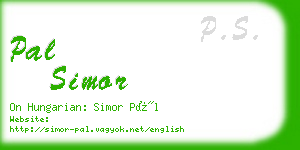 pal simor business card